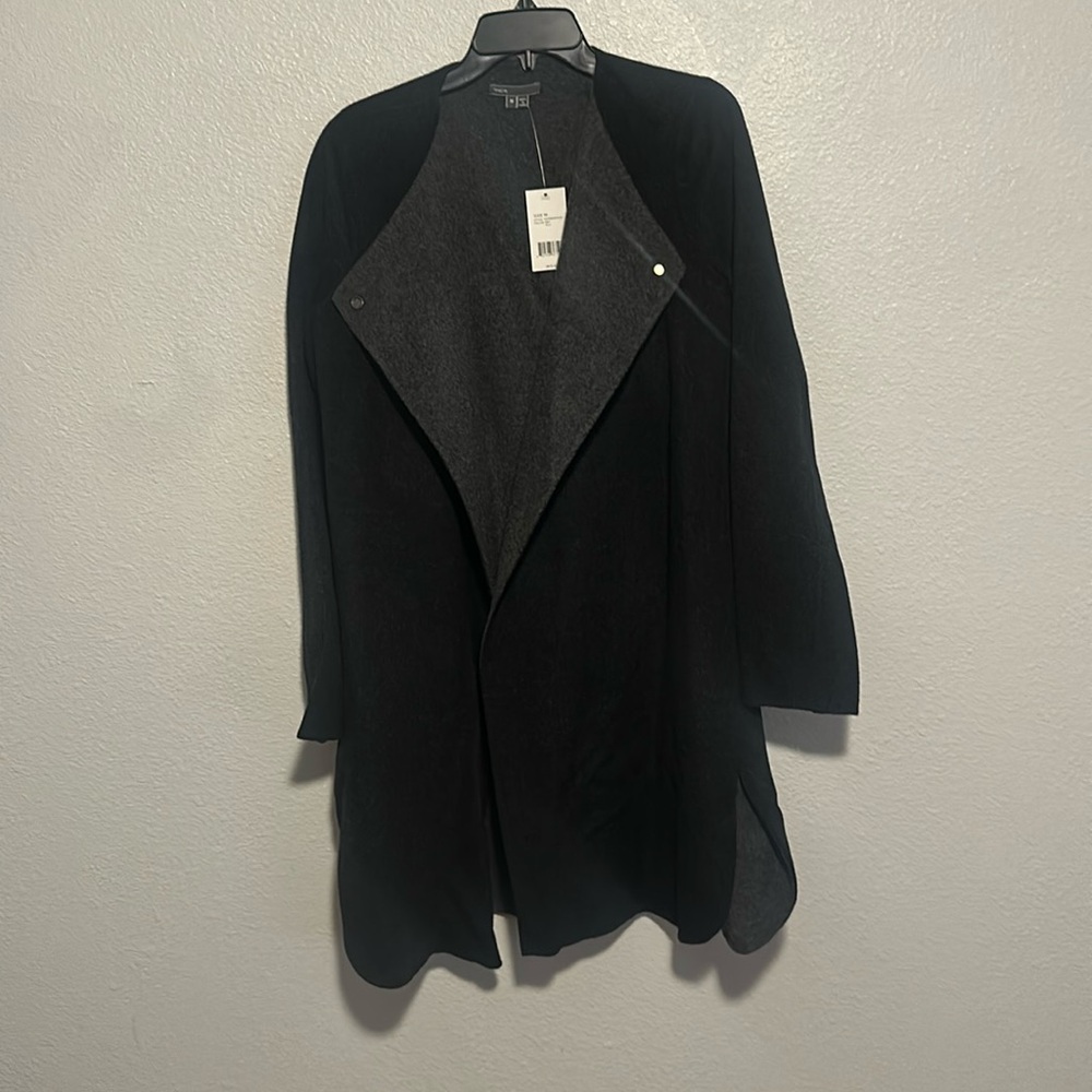 Vince Black Wool Blend Coat - Size Medium